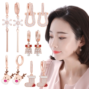 14K 금침 크리스마스 시즌한정 연말 파티 x-mas 선물 홀리데이 귀걸이