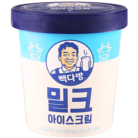 롯데푸드 빽다방 밀크 아이스크림 474ml (1개)