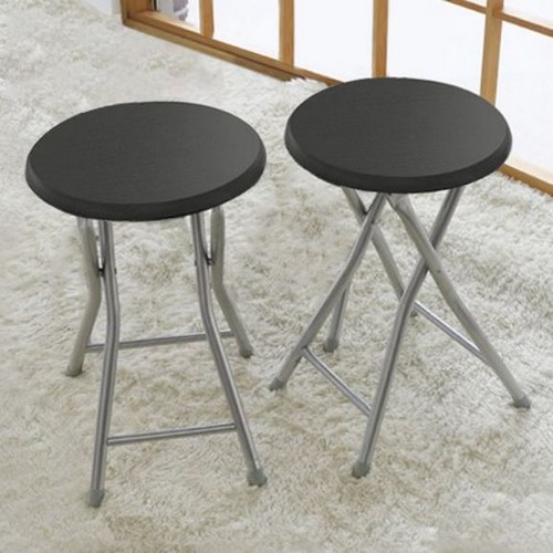 오에이데스크 나무 원형 접이식 의자 (2개)_이미지