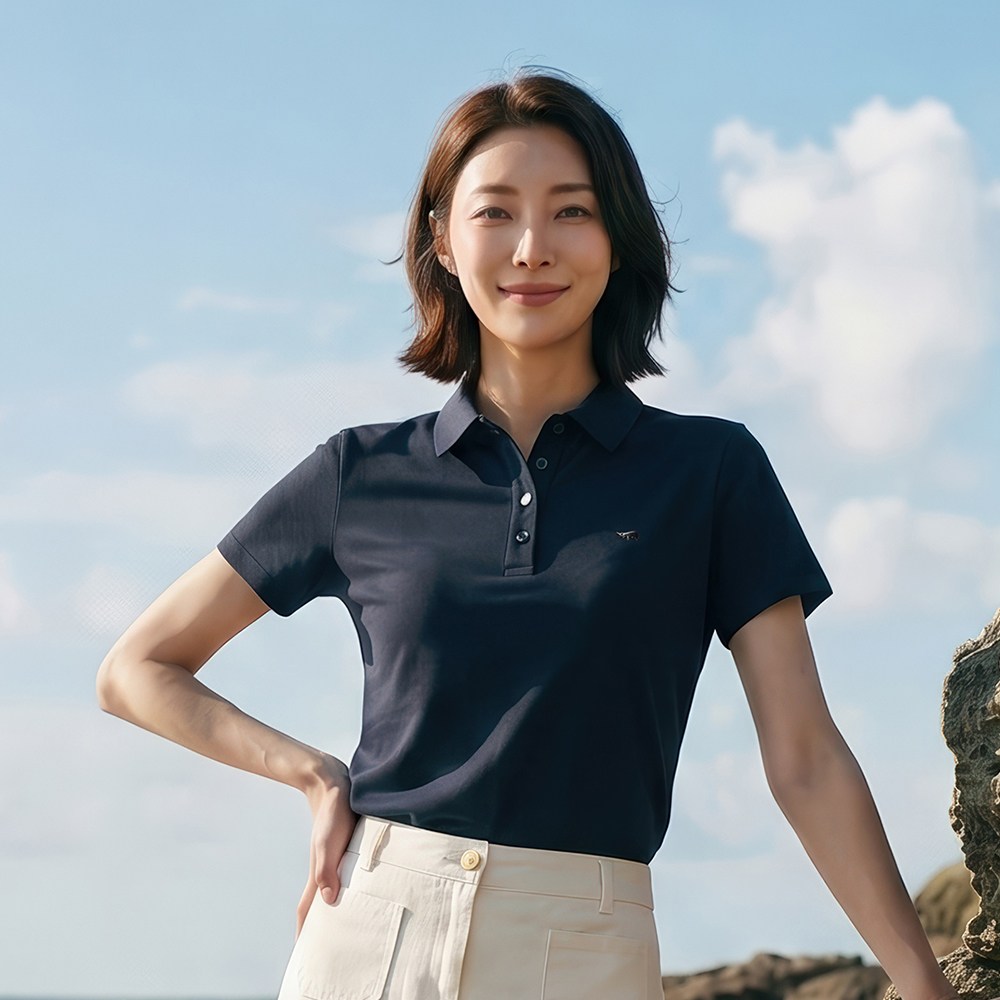 여성 엠보 로고 폴로 티셔츠_FM45132 51348_5011110088