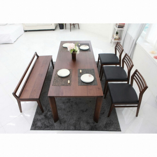 케미에르 콜로닌 원목 식탁 1800 (의자3개+벤치1개)_이미지