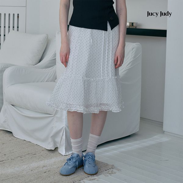 쥬시쥬디 도트프릴티어드스커트 J1SK121D