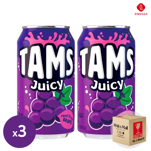 롯데칠성음료 탐스 쥬시 포도 355ml (3개)_이미지