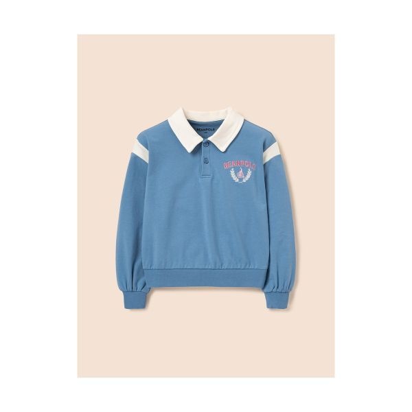 삼성물산 빈폴 키즈 여아 칼라 포인트 미니쮸리 스웨트 셔츠 스카이 블루 BI4841G02Q Z308970 GX42992702D-D41