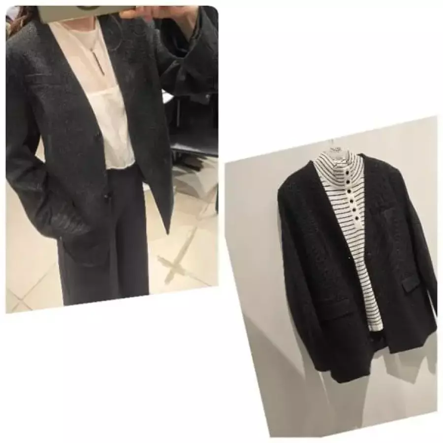 오프리미츠 MG01 70%인하최종가 모던클래식한. 노카라투버튼 헤링본L사이즈88가능한오버핏쟈켓 M26JK1201_이미지