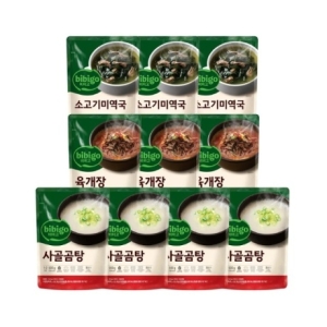 비비고 베스트 국물요리세트 육개장x3+미역국x3+사골곰탕x4