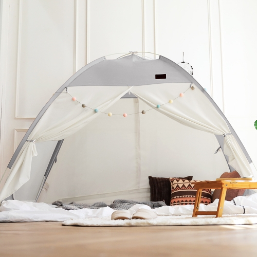 로티캠프 패브릭 침대 방한 원터치 난방텐트 패밀리