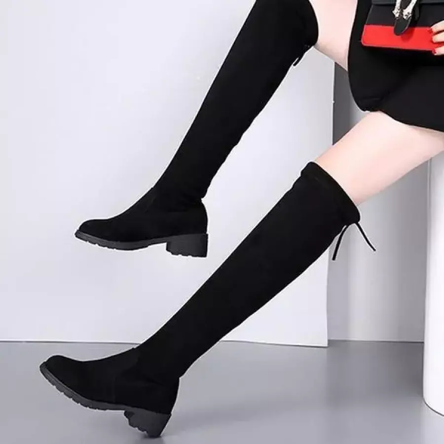 슈썸 여성 스웨이드 끈조절 기모 캐주얼 롱 부츠 LK-R96T 11173009A