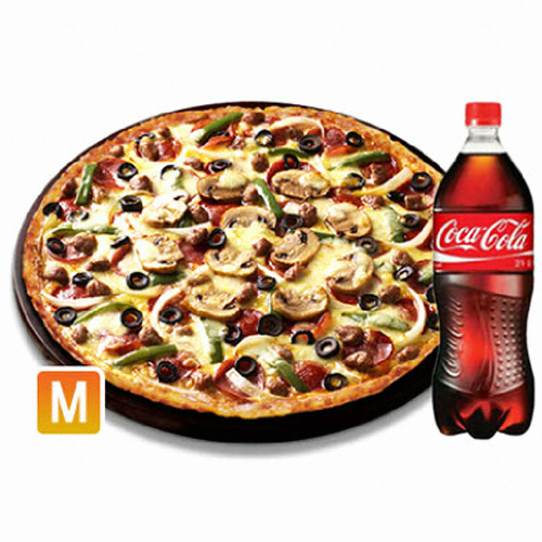 도미노피자 도미노피자 슈퍼디럭스(오리지널) (미디엄+콜라1.25L)_이미지