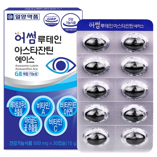  일양약품 어썸 루테인 아스타잔틴 헤마토코쿠스 에이스 500mg 30캡슐 [10개]