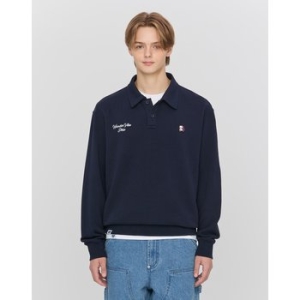 LF 헤지스레이디스 PHIZ 네이비 버튼 맨투맨 SPTS5F103N2