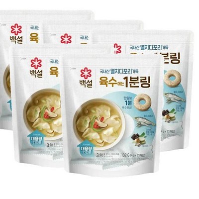 백설 멸치디포리 육수에는 1분링 132g(4gx33입) (5개)_이미지