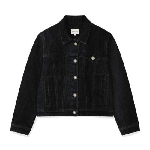 비케이브 와키윌리 우먼스 벨벳데님 트러커 자켓 블랙 WA2503JK76BK