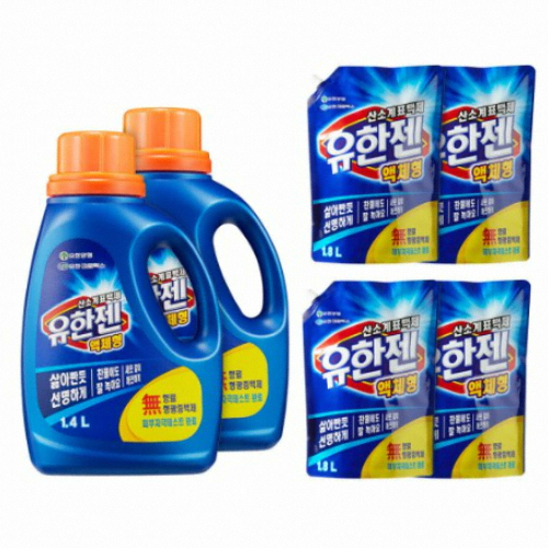 유한젠 산소계표백제 액체형 1.4L + 리필 1.8L (본품1개+리필2개)_이미지