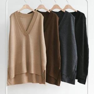 강물처럼 나야홍 / 빅사이즈베스트 C542L509 스타일V니트라인조끼 BN