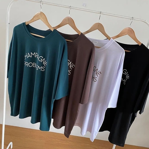 아이우먼 빅사이즈로고티 S475L506 샴페스판레터링오버티 RA