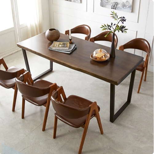 노르웨이숲  우드슬랩 식탁 카페 테이블 1800 (의자별도)