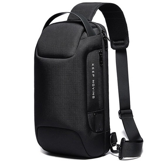 밴지 도난방지 락시스템 캐주얼 USB 대용량 슬링백 BG-085_이미지