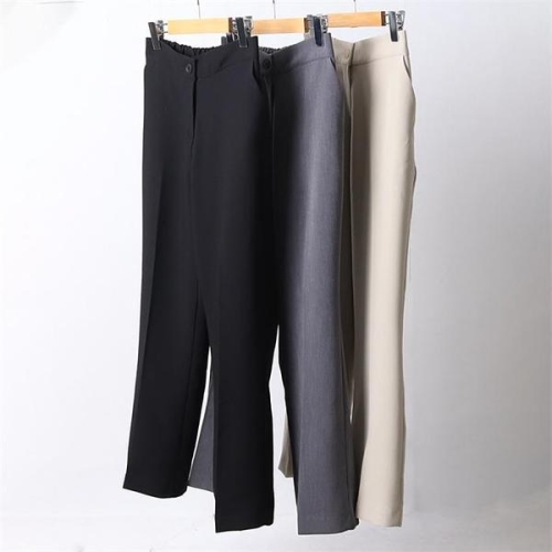 빅사이즈사랑해요 D382l105 원버튼일자슬랙스 GY S6950640_이미지