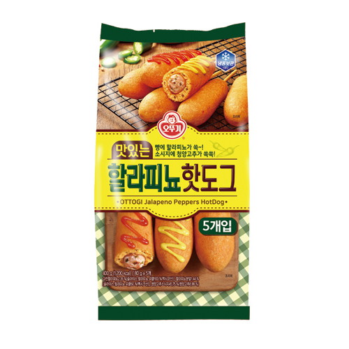 오뚜기 맛있는 할라피뇨핫도그 5개입 400g (3개)