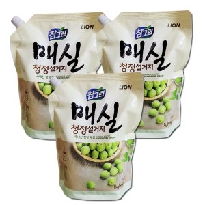 참그린 매실 청정설거지 리필 1kg (960ml) (3개)_이미지