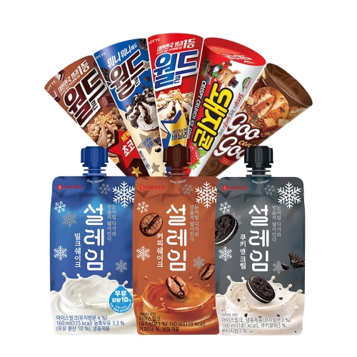 롯데제과 월드콘 구구콘 돼지콘 설레임 24개 골라담기 (1개)