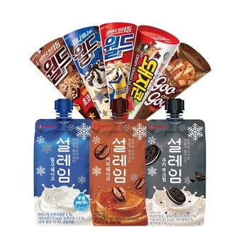 롯데제과 <b>월드콘</b> 구구콘 돼지콘 설레임 골라담기