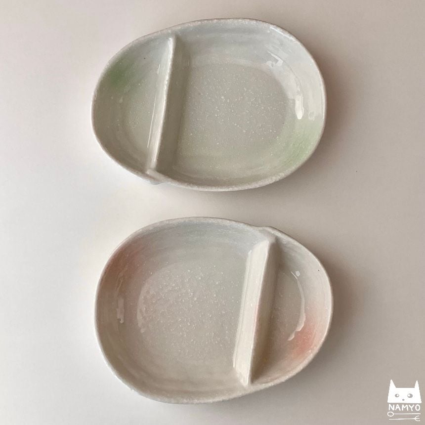 파스텔 2칸 나눔접시 17.2cm