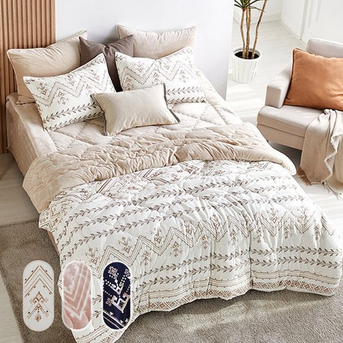 메종노아 보헤미안 극세사 이불 토퍼 베개커버 세트 (킹 K)_이미지