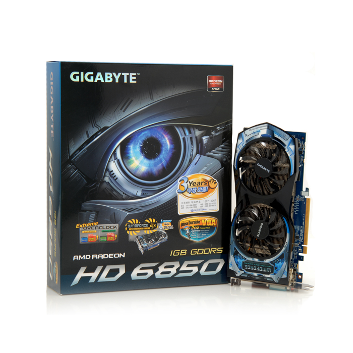GIGABYTE 라데온 HD 6850 UDV Over D5 1GB WINDFORCE 2X
