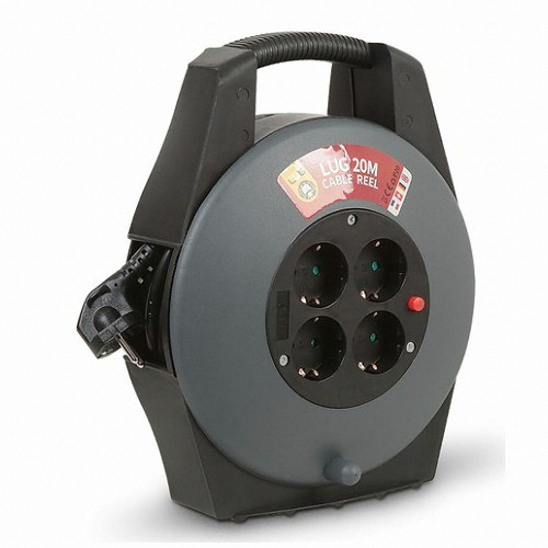 러그박스 4구 블랙 케이블 릴선 (15m)_이미지