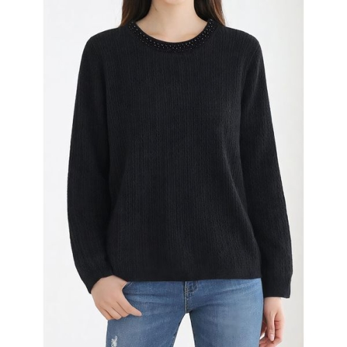 모리스커밍홈 진주 라운드 꽈배기 니트_M2602KN014A