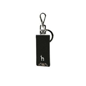 헤지스 CHESTER 블랙 퍼피로고 체크배색 키링 HJHO3F281BK_이미지