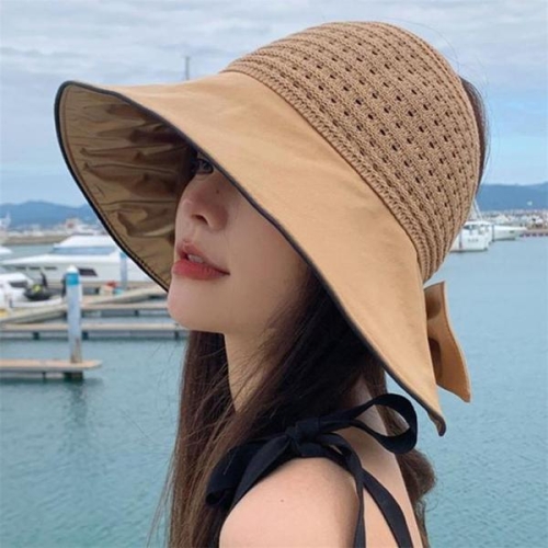 더블디 여성 여름휴가 바다 리본장식 라탄 썬캡 HAT62 S10317517