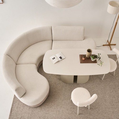 가닉 리빙다이닝 코너형 대형 패브릭 소파 3인용