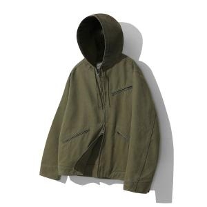 코드그라피 CODEGRAPHY 빈티지 워시드 코튼 후드 워크자켓_카키 CBDFUJK002KK 242787