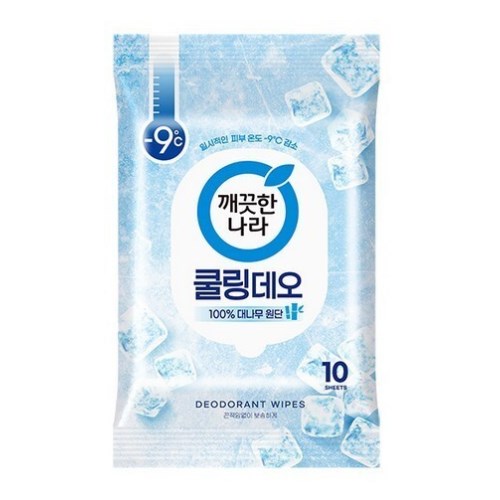 깨끗한나라 페퍼민트 쿨링 데오 티슈 리필형 10매 (5팩)