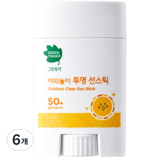 그린핑거 야외놀이 투명 선스틱 20g (6개)_이미지