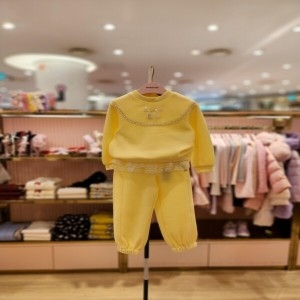 퍼스트어패럴 프렌치캣 5 여아세트 옐로우리본기모맨투맨티 조거바지 Q56DAT220AP050