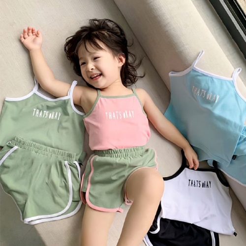 조이멀티 OKAY 배색 아동 나시 반바지 상하세트 205415_이미지