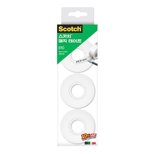 3M 스카치 810 매직 테이프 리필 18mm x 32m (3개)