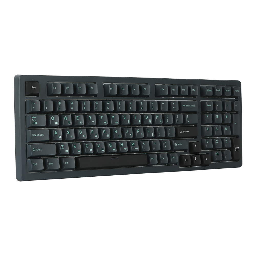 지클릭커 WK98 8K 풀윤활 무선 블루투스 기계식 딥그린 블랙 (당근주황축, 45g)_이미지
