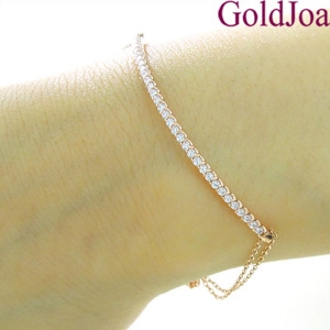 골드조아 14k 럭셔리 핑크골드 고급 큐빅 14k팔찌 ju-c195b
