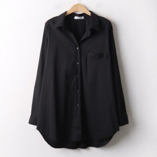 아이우먼 스판면포켓롱남방 IRA383M411 빅사이즈