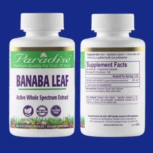 파라다이스허브 바나바 리프 250mg 180캡슐 (1개)_이미지