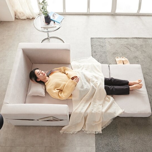 지베스 쿠우 접이식 아쿠아텍스 가죽 소파베드 2인용_이미지