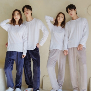  디즈니 커플 잠옷바지 여성 남자 여름 파자마 면 인견
