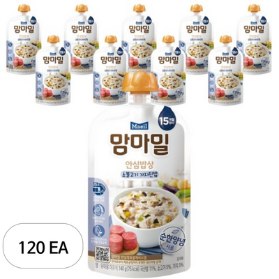 매일유업 맘마밀 안심밥상 소불고기 가지진밥 140g (120개)_이미지