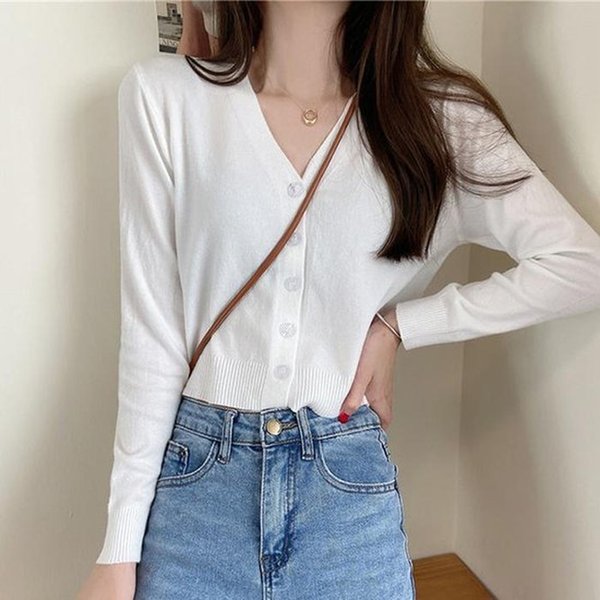 더블디 심플 디자인 여성 데일리 브이넥 가디건 LK-G014 17537943A