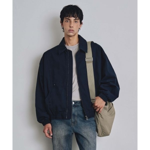 커스텀어클락 COSTUME OCLOCK 코튼 커브드 워시드 블루종 자켓 네이비 COOSJK042NAVY 165456_이미지